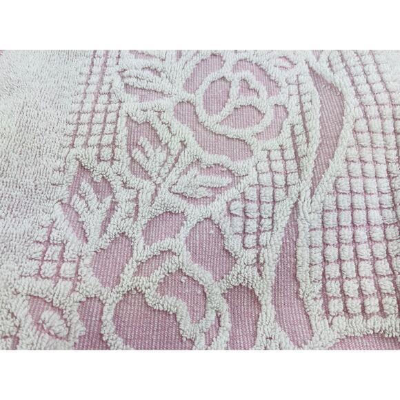 Set 2 Vintage Fieldcrest Bath Towels Pink Flowers Howard Kaplan's French Country - Picture 9 of 16